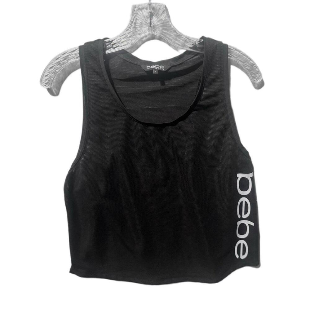 Bebe Women's Large Black Summer Wear Sleeveless Activewear Tank Top